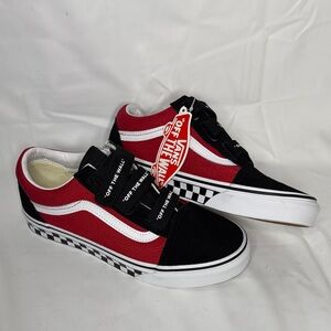 Vans Red and Black Checkered Sneakers Unisex Womens 7.5 Men’s 6